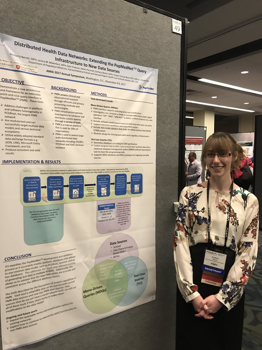 jess_malenfant's tweet image. Representing #PopMedNet querying at #AMIA2017 @BUSPH alum! #PublicHealthInformatics