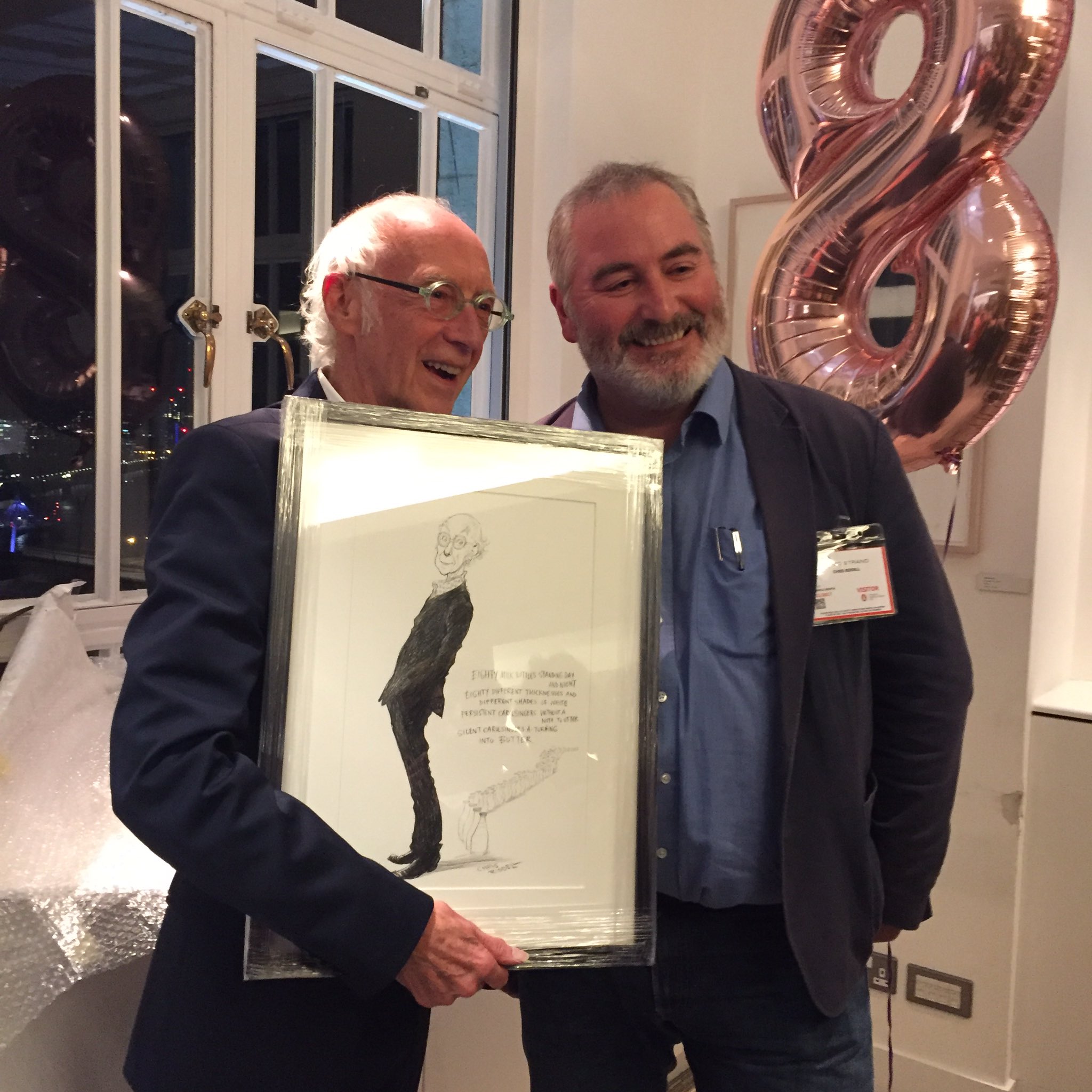 Happy 80th birthday to Roger McGough, with & Chris Riddell\s Roger portrait. 