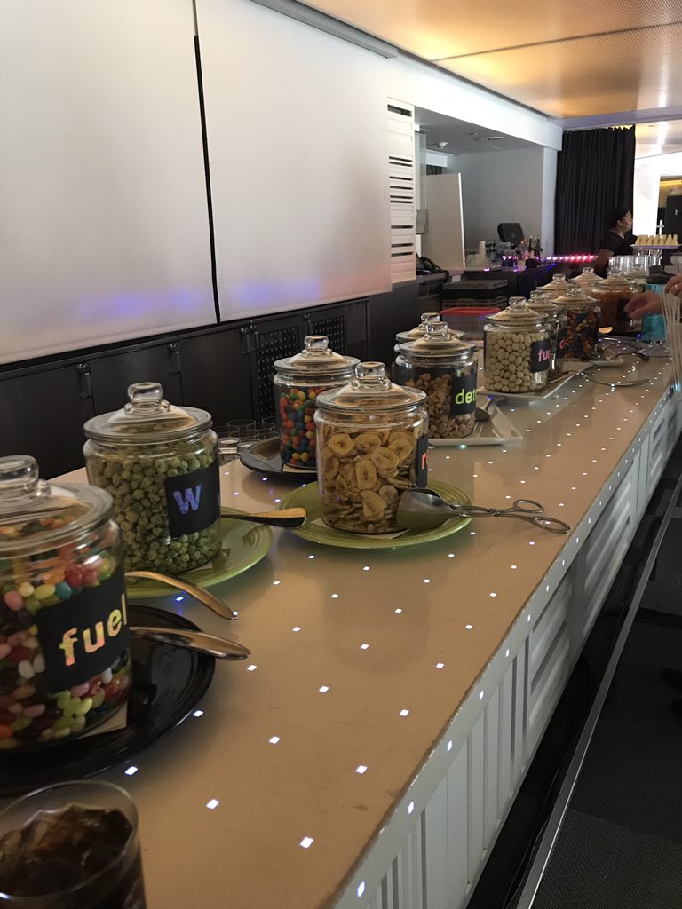 LaurenBolopue's tweet photo. Watching the #DF17 keynote with some yummy snacks at the @DocuSign lounge #SalesforceOhana #Docusigner https://t.co/90R7FJJWtQ