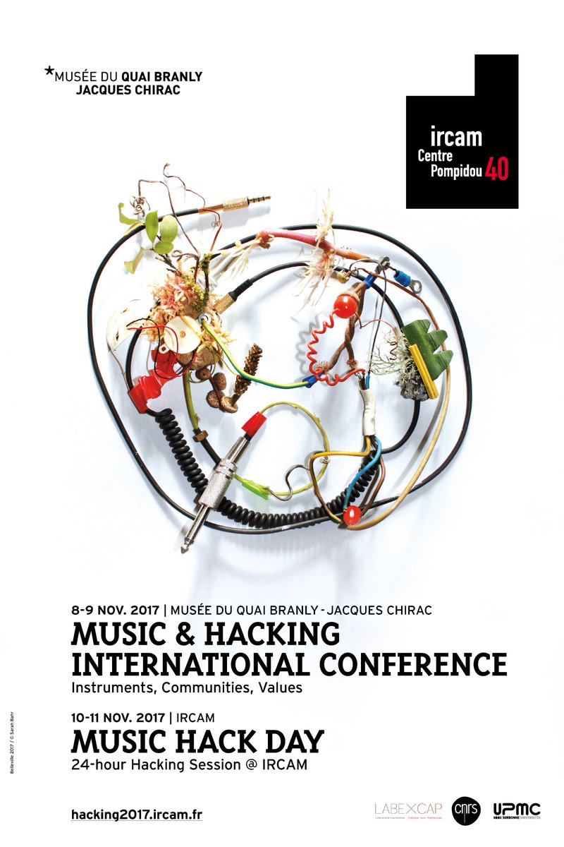 Mercredi et jeudi, colloque "Musique &amp; Hacking" (<a href="/musichacking17/">musichacking2017</a>) coorganisé avec l'<a href="/Ircam/">IRCAM</a>. Plus d'infos ➡️ ow.ly/I1qX30gnCWs #gratuit