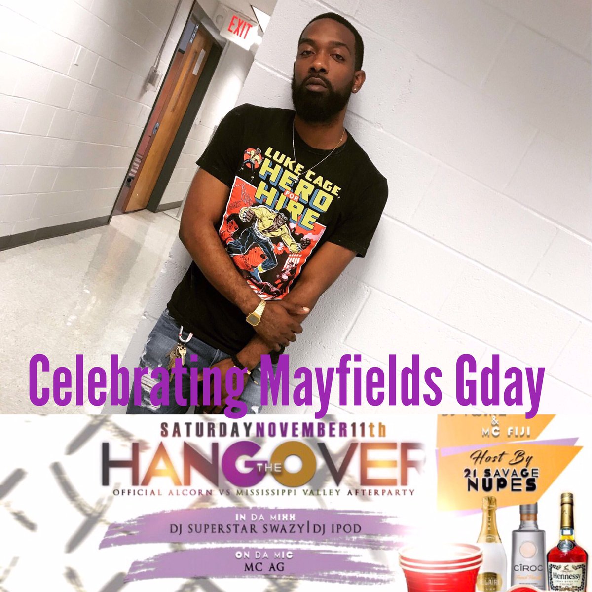 Promo_GoDD's tweet photo. S T A Y 😎 W O K E ™🔥 11•11•17 #SaveThatDate THIS SATURDAY Alcorn Vs Mississippi Valley AFTERPARTY ...!!! #TheHangOver🥃🍻🍺🍾 @superstarswazy https://t.co/AJHYJ913AG