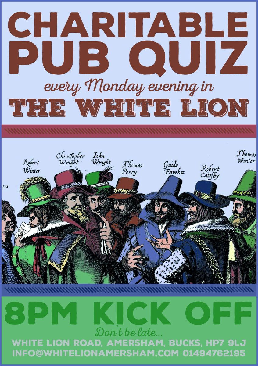 WhiteLionRoad's tweet photo. Join us at 7.30pm tonight for our weekly Charity Pub Quiz! Can you guess the specialist round from the picture? #quiz #chalfont #charityquiz https://t.co/oV9cA619vL