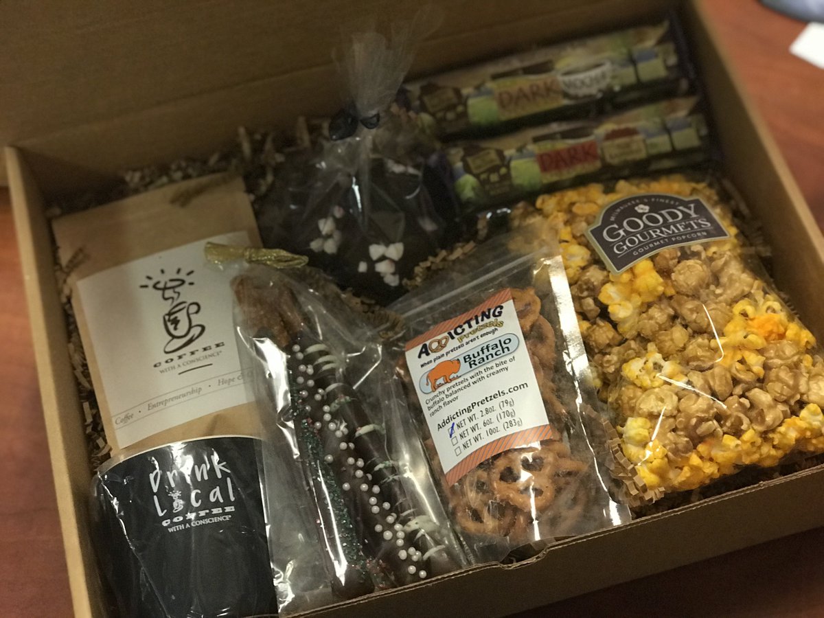 cwacmilwaukee's tweet photo. Custom gift box filled with #wisconsinmade goodies for a new customer!  Learn more at: https://t.co/Qf9znmtDFI  #supportlocal #shopsmall https://t.co/8wPihZs0eW