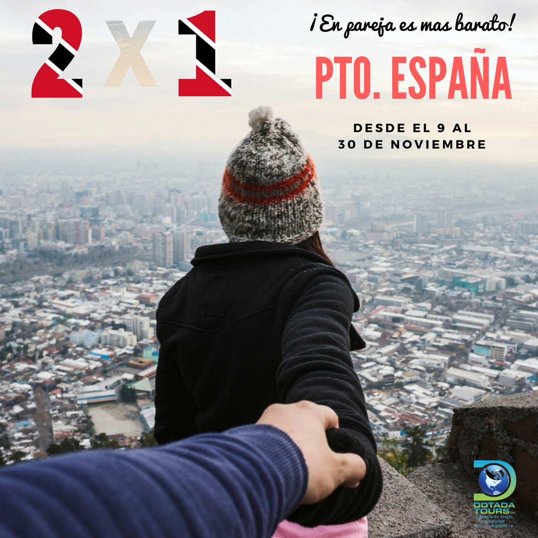 dotadatoursca's tweet photo. ¡Aprovecha! 2 x 1 a Puerto España #TrinidadyTobago hasta el 30 de noviembre. Más información? Escríbenos a dotadatours@gmail.com #boletos https://t.co/f1XfEFlH5j