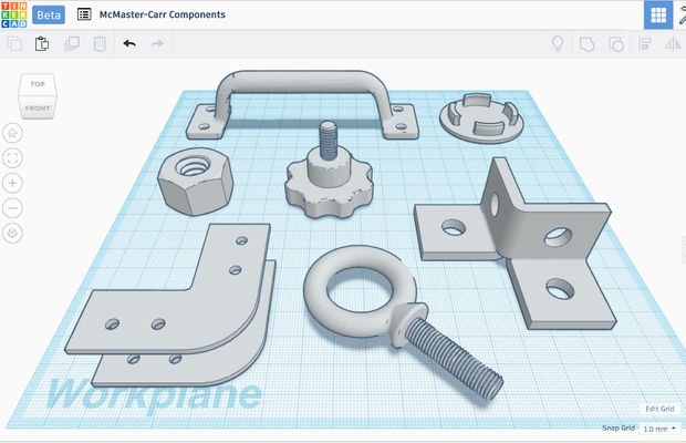 tinkercad's tweet photo. Import McMaster-Carr Components Into Tinkercad https://t.co/8fxSeKg5xK https://t.co/T0c1tIGBkj