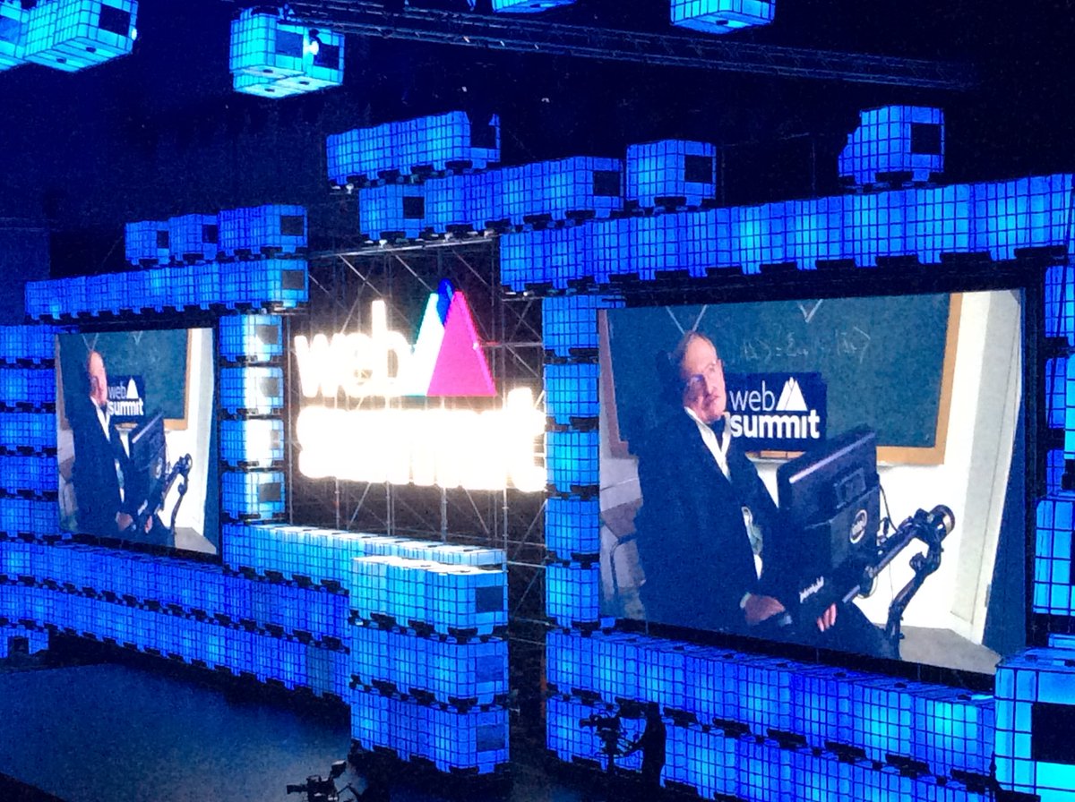 AnnMettler's tweet image. Stephen Hawking calling for European Agency for Robotics and AI at opening of #WebSummit
