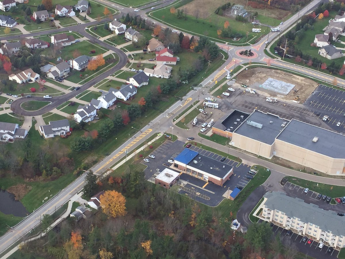 Downed power lines along Liberty Rd in Twinsburg