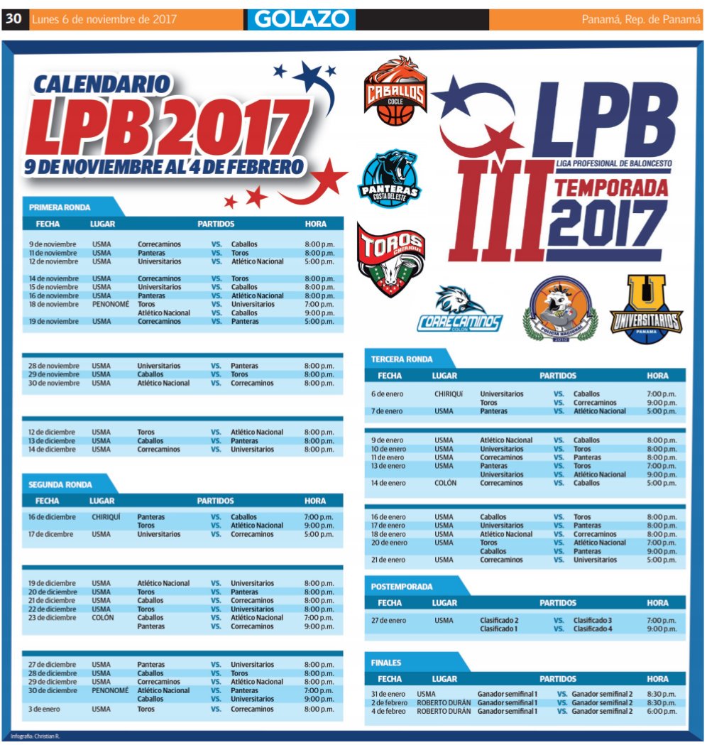 lpbpanama's tweet photo. #LPB2017 Gracias a los amigos de @criticaenlinea por este tremendo calendario. Compren el diario y recorten el suyo #ViveLaExperiencia https://t.co/gorSiAXYFG
