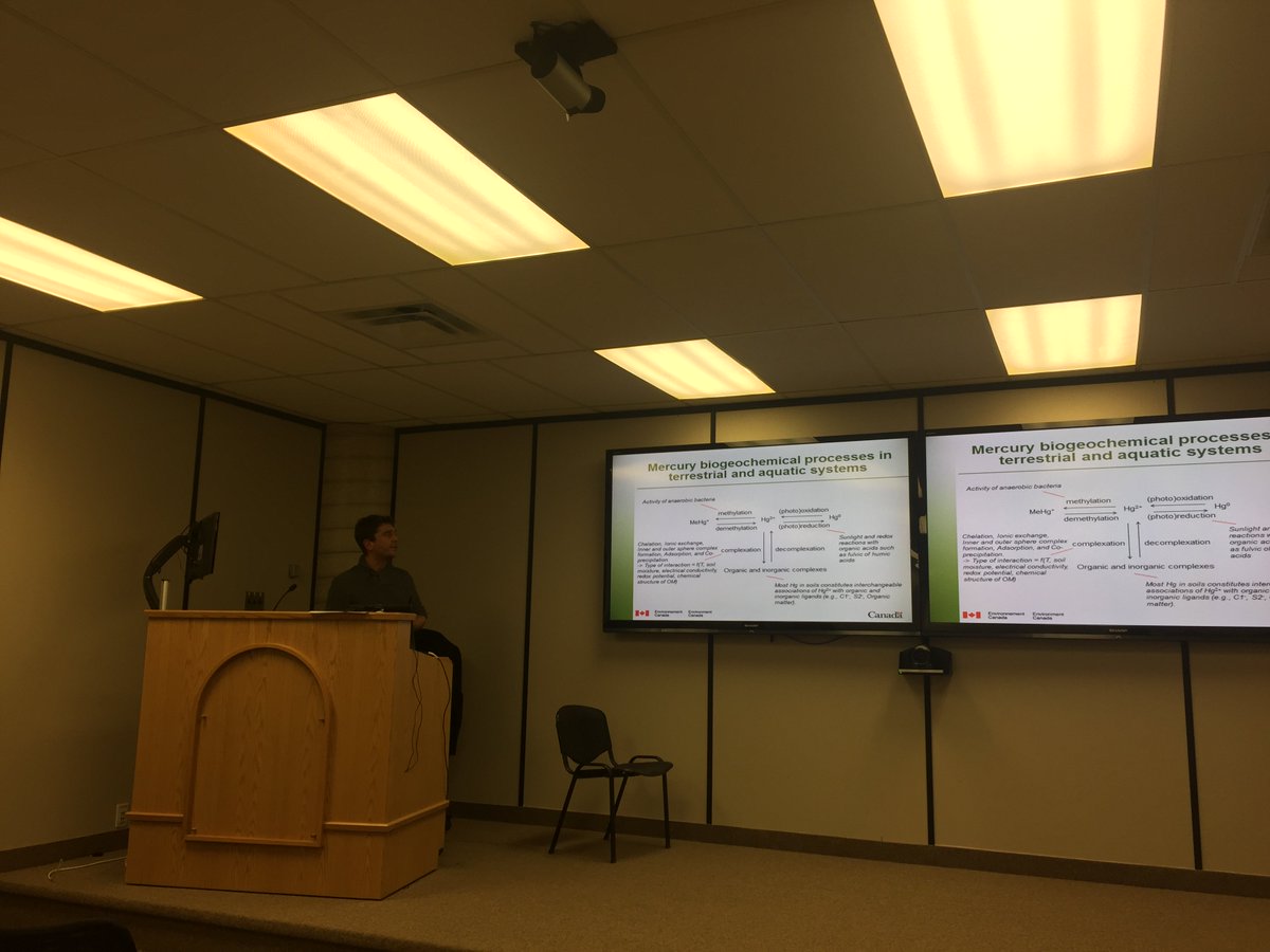JanekirkHg's tweet photo. Canada Centre for Inland Waters seminar series: visitors from Dorval talk about ecosystem scale mercury modelling https://t.co/DETKWLVK3L