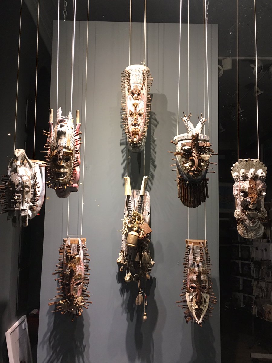 J_L_Gallery's tweet photo. Creepy but magnificent #masks by the multi-talented #JimSanders - currently hanging in the windows of @nakedeyegallery in #Brighton ๐ https://t.co/zEgCjB1SaM