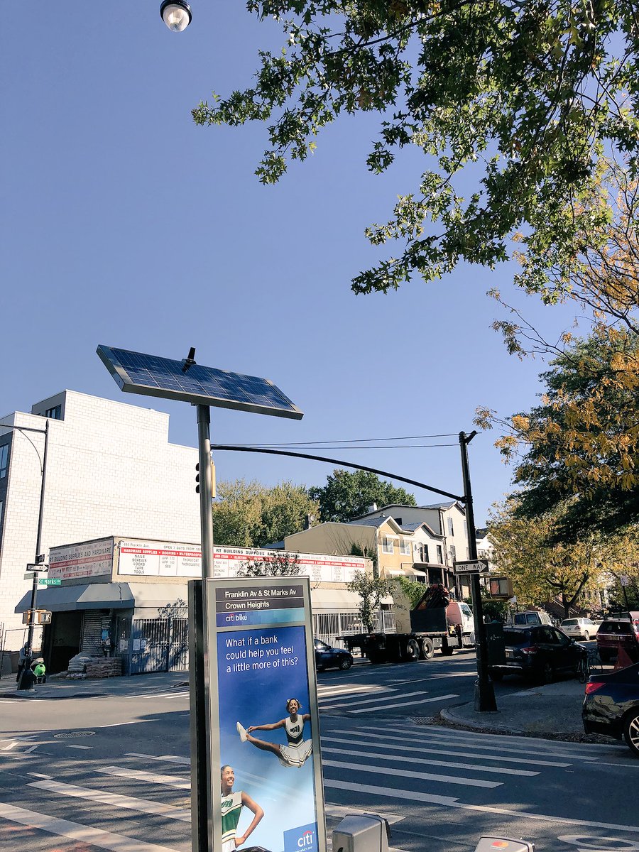 Treml527's tweet photo. .@CitiBikeNYC solar panels generally need to be in the sun to work #solarfails #treesmakeshade https://t.co/sztMoBFxPd