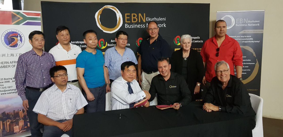 EBNetworking's tweet photo. @EBNetworking signed a joint venture with Southern Africa Shanghai Chamber of Commerce #EBNetworking #ABCEkurhuleni #Aerotropolis https://t.co/jO4pO8eUu1