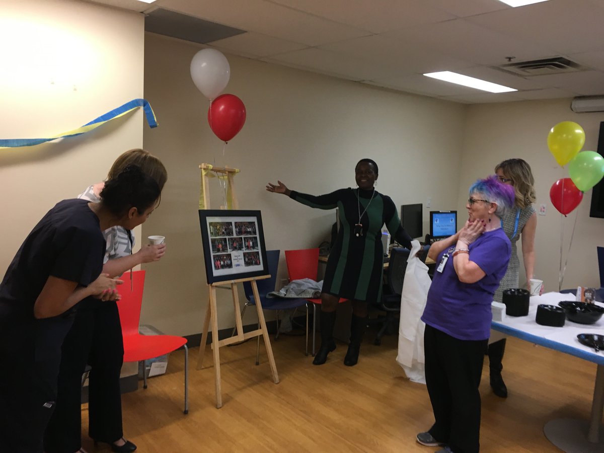kittymisschan's tweet photo. .@RadMedPM #MRTWeek2017 Celebration! Cake &amp; RT Staff Photo Reveal! #EssentialLink #RMPrecision Who was wearing the pink wig? @CAMRT_ACTRM https://t.co/9wQf4Zbg5C