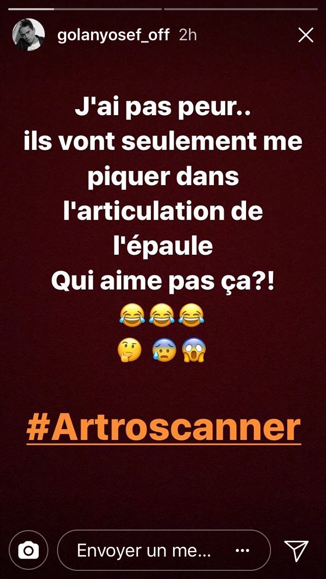 GYosefSource's tweet photo. Petite insta story pour Golan qui a passé un Artroscanner 🤔 https://t.co/aolQ8wzyY7