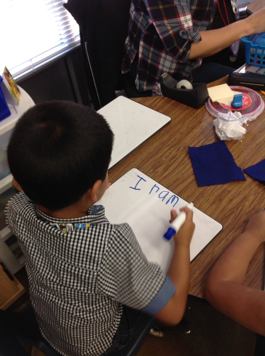 Students in Mrs Chacon's class are doing a great job writing their names! #lamareec
