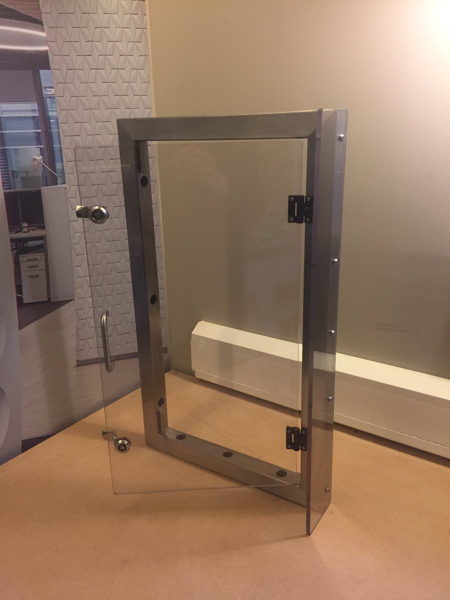 inmasoll's tweet photo. Here's a machine guard / door for a clean room environment. All fabbed in house. #steelfabrication #designtofit #youneeditwemachineit https://t.co/tqONbEUlUt