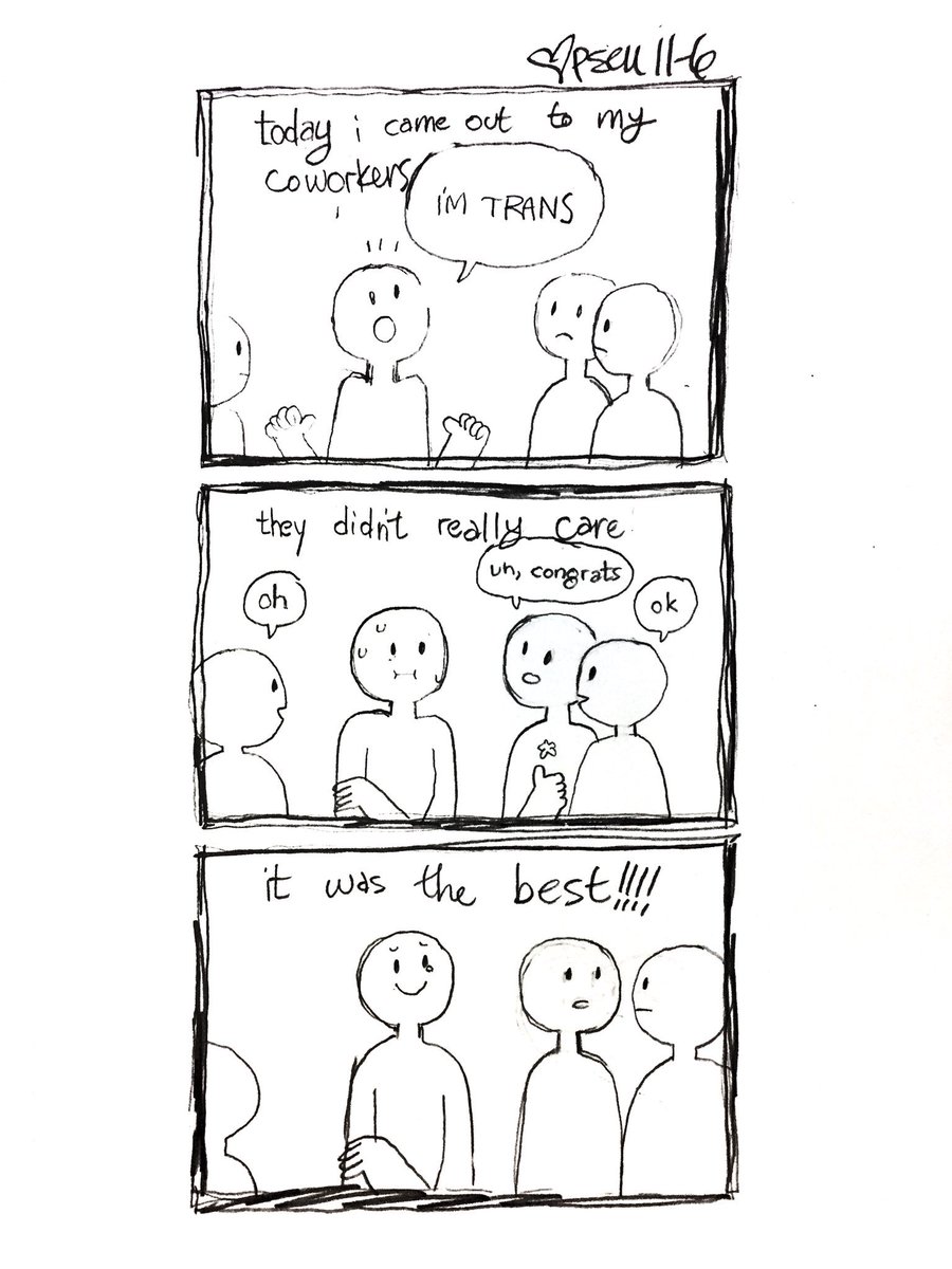 a quick comic about how I came out at work today