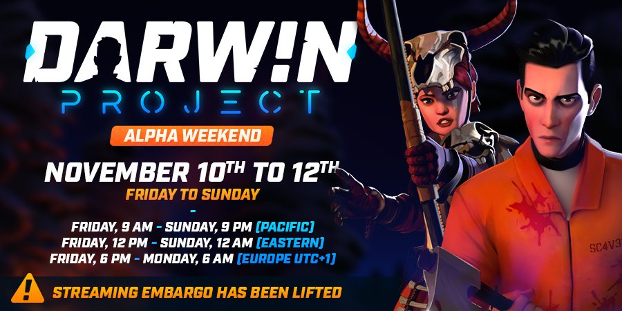 DarwinProject's tweet photo. Super excited: Our First Closed Alpha Weekend starts November 10th! RT to win a Steam Alpha key #ALPHA #beta #gamedev #indiegame #indiedev https://t.co/laIQJBTjOc