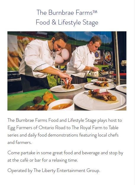 FoodIntegrityCA's tweet photo. Heading to the @RAWFagriculture? Check out the @BurnbraeFarms Food and Lifestyle stage for daily demonstrations from local chefs #RAWF2017 https://t.co/SDbfSnZVoY