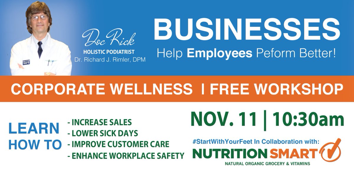 DrRichardRimler's tweet photo. #DocRick of #StartWithYourFeet teaches business how to save money, increase work performance and enhance customer service. Don't Miss it! https://t.co/m8ScwrRUmJ