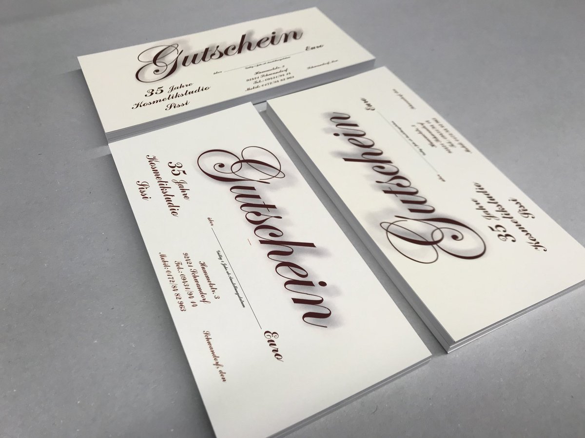 DigitaldruckSAD's tweet photo. Gutscheinkarten für ein Kosmetikstudio inkl. Gestaltung #Print #Druck #printing #flyer #gutschein #digitaldruck #schwandorf https://t.co/O6M1deltTl