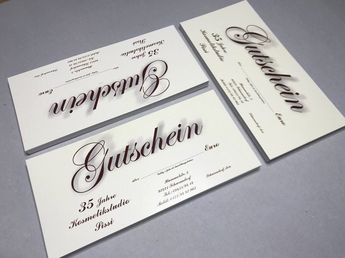 DigitaldruckSAD's tweet photo. Gutscheinkarten für ein Kosmetikstudio inkl. Gestaltung #Print #Druck #printing #flyer #gutschein #digitaldruck #schwandorf https://t.co/O6M1deltTl