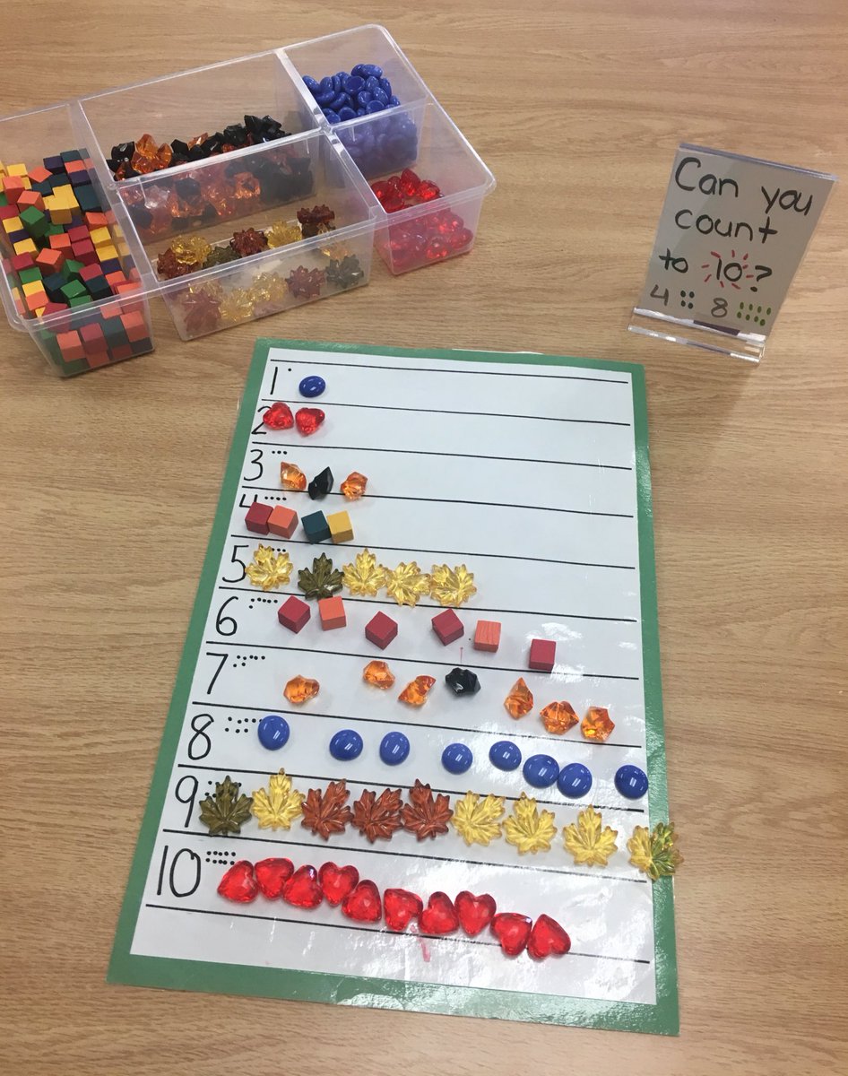 ourkinderworld's tweet image. We are practicing counting using loose parts. #kmath