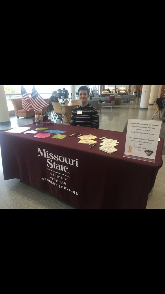 msubearsvso's tweet image. Come by Meyer Library this week from 9am to 4pm to write a thank you card to a Veteran!!! Thanks!!:)@MissouriState