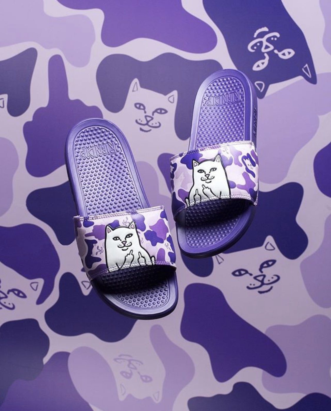Ripndip purple shop camo slides