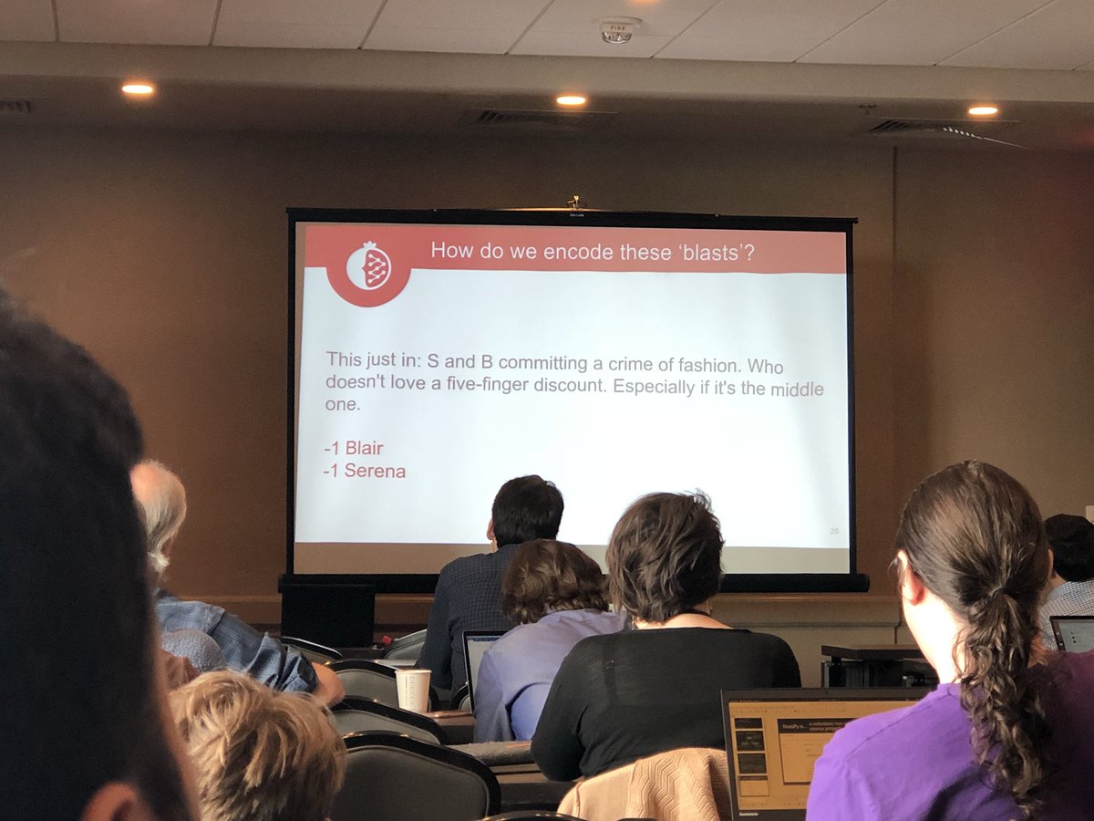 MaryamVareth's tweet image. Using Pomegrante to uncover who #GossipGirl is 🙈 (Dan) #DataScience #ProbabilisticModeling in #Python #DSESummit2017 github.com/jmschrei/pomeg…