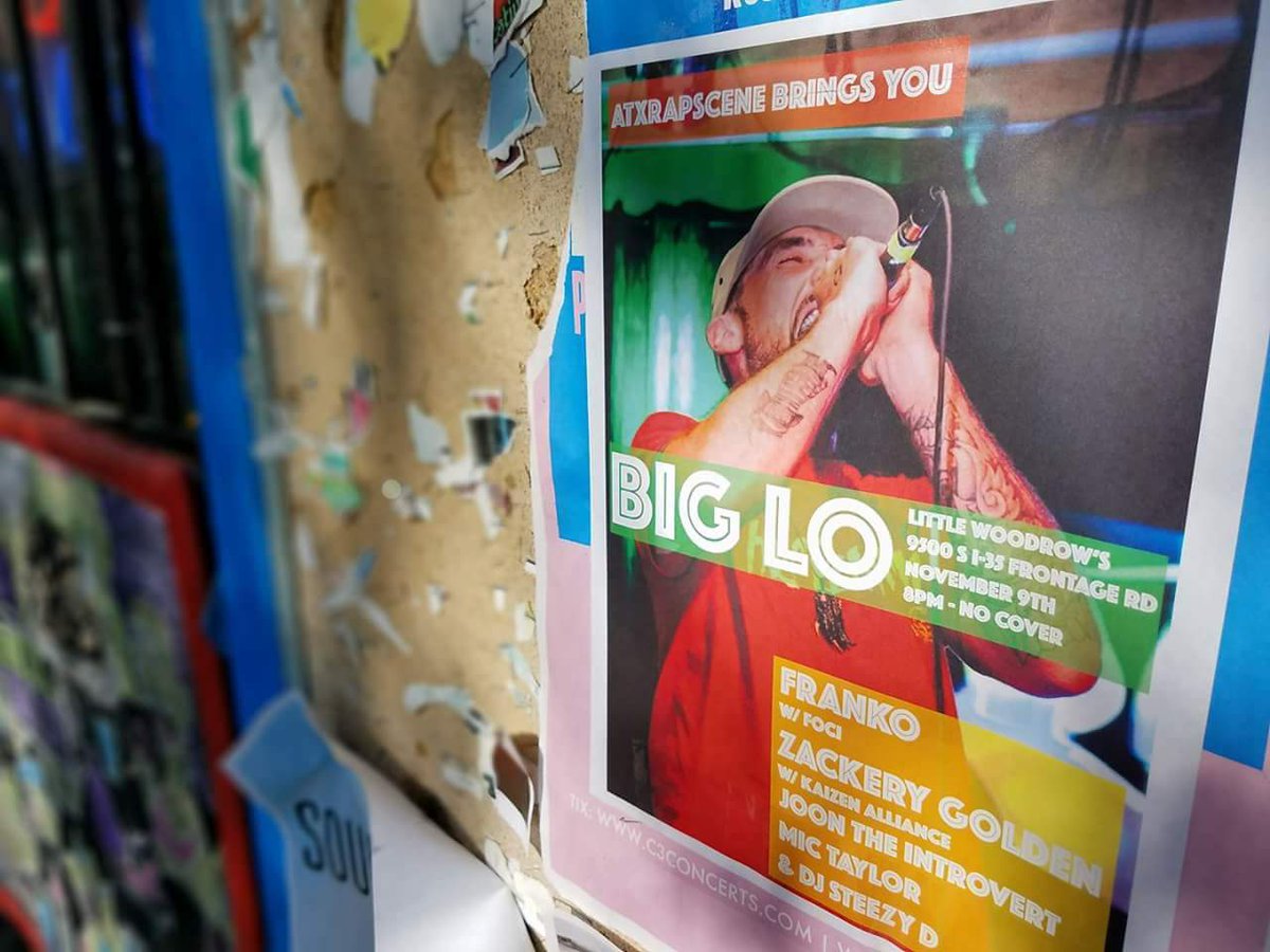 BigLoHipHop's tweet photo. Aye! I'm on Posters in Texas. On Thursday night catch me at Little Woodrows in Austin. #WALT #RapStuff https://t.co/Ff0VxgIzDs