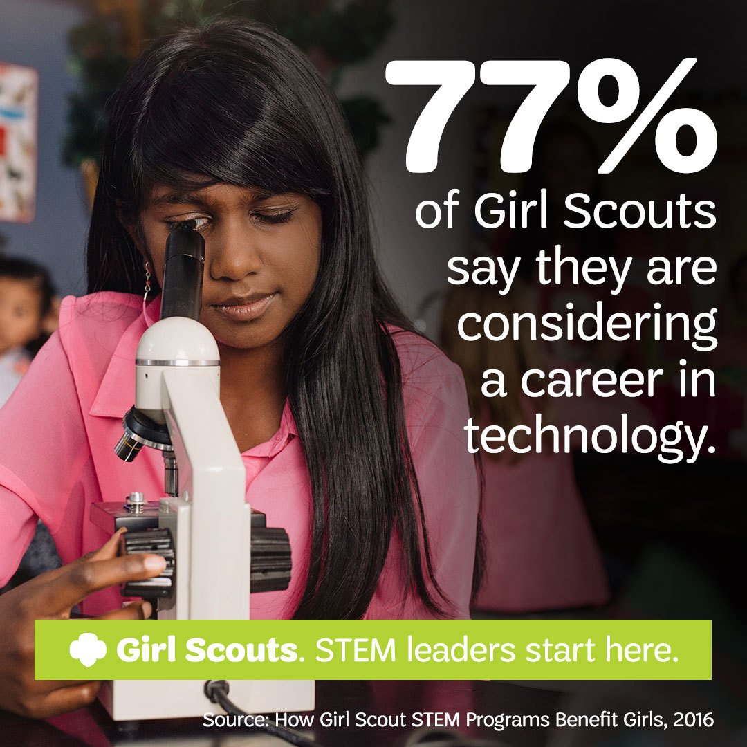 girlscouts's tweet image. We introduce Girl Scouts of every age to (STEM) to help them see how they can take action &amp;amp;  improve the world: bddy.me/2yCa8JC