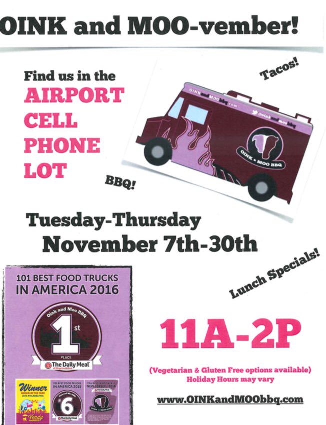 AC Airport (@ac_airport) on Twitter photo 🐷Oink and 🐮Moo coming to You <a href="/AC_Airport/">AC Airport</a> ! Stop by our Cell Phone lot for some delicious BBQ! Nov 7th-30th 11am-2pm <a href="/OINKandMOObbq/">OINK and MOO bbq</a> 🐷Oink and 🐮Moo coming to You <a href="/AC_Airport/">AC Airport</a> ! Stop by our Cell Phone lot for some delicious BBQ! Nov 7th-30th 11am-2pm <a href="/OINKandMOObbq/">OINK and MOO bbq</a>
