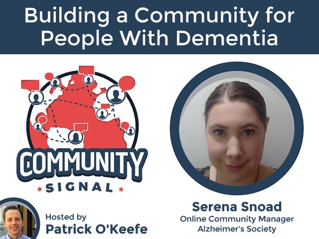 Building a community for people with dementia (with <a href="/serenastweeting/">Serena ن​ in London</a> of <a href="/alzheimerssoc/">Alzheimer's Society</a>): communitysignal.com/building-a-com…