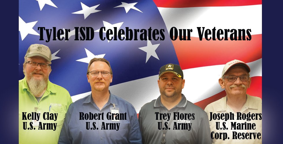TylerISD's tweet photo. Tyler ISD loves celebrating our Veterans! Thank you for your service!  #VeteransDay2017 #MaintenanceDept https://t.co/EKtISmwPQm