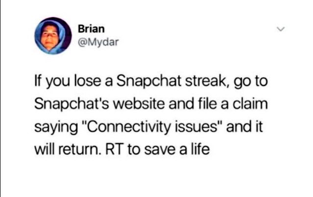 bfiaflali's tweet photo. retweet to save a life😂 #SnapchatDown https://t.co/G7JxGllI2U