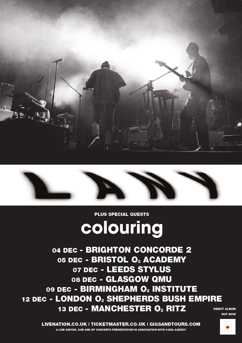 colouring's tweet photo. We’re super excited to announce that we’ll be supporting @thisisLANY on their UK tour next month. 🌹💙 https://t.co/0vpar61Pqy