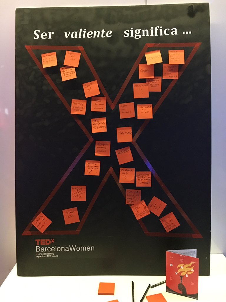 albabussh's tweet photo. Being brave means... seek your passions. No matter who we are. @TEDxBcnWomen #TheBraveYou https://t.co/3pwD1jPKNG