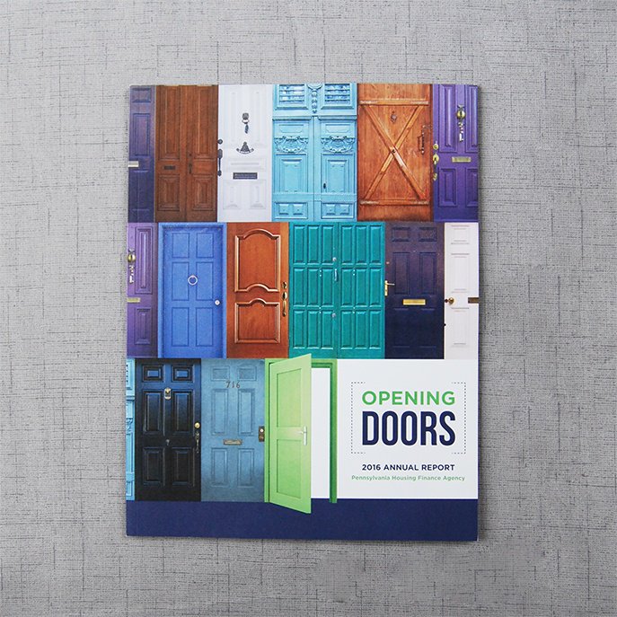 graphcominc's tweet photo. We're so happy to announce that the Opening Doors PHFA Annual Report, #designed by #Graphcom, has won a silver 2017 #DaveyAward! #Design https://t.co/F82R9DdADP