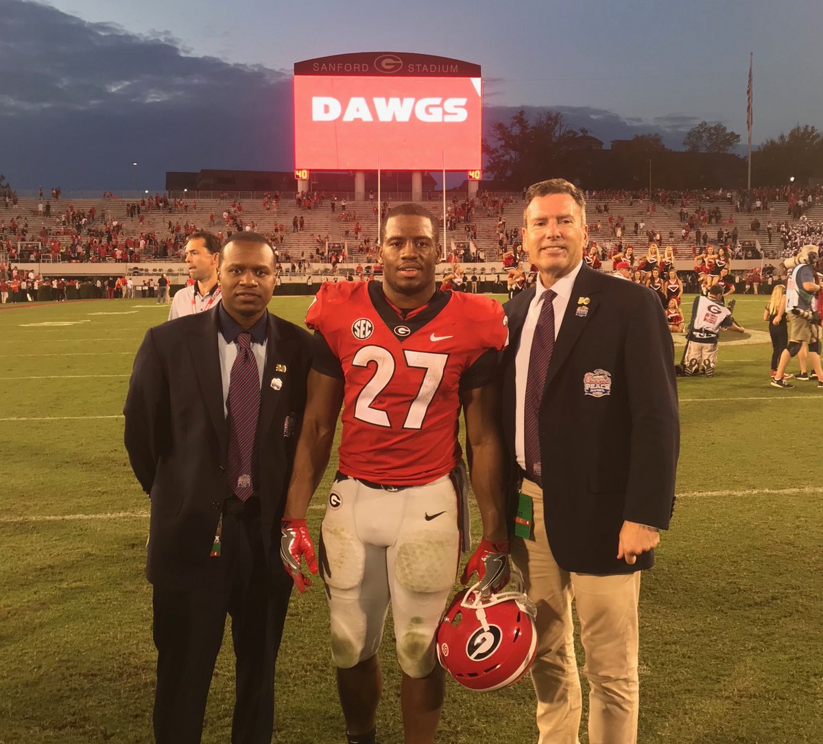Thanks for the hospitality, @FootballUGA! We’ll see you &amp; @NickChubb21 in Atlanta for the <a href="/SEC/">Southeastern Conference</a> Championship!