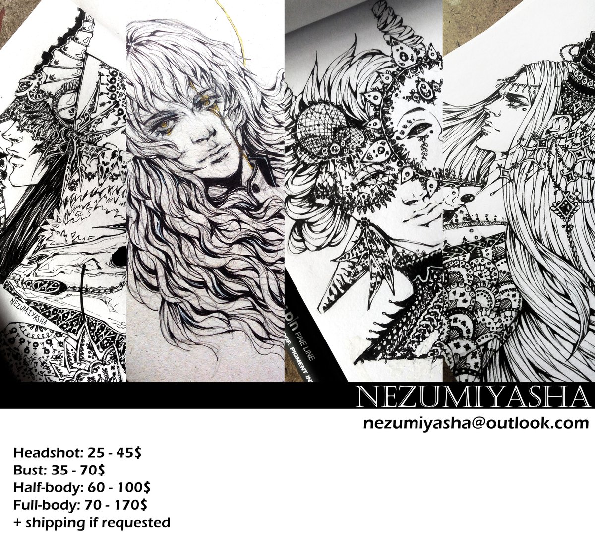 @WhiteMantisArt Tenho que fazer uma versão com desenhos mais recentes mas yep, é basicamente isto. Podes mandar mail ou mensagem privada para + info c: