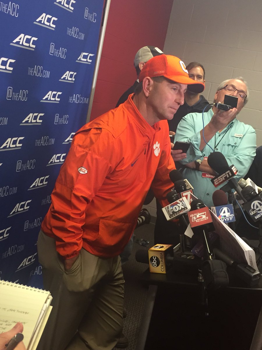 ClemsonInsider's tweet photo. “What a ball game. They kicked our butt the first half, but proud of the perseverance from our guys. Championship type football.” https://t.co/1ckUz25RY7