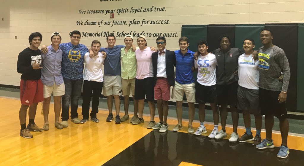 Banks4History's tweet photo. Coming (to get reprimanded) to a gym near you. I love the  @BumpBoysCrew . Our #studentsection is better than yours. 💙🔥😍🔥💙 #StangNation https://t.co/v5VZ5nRT5e