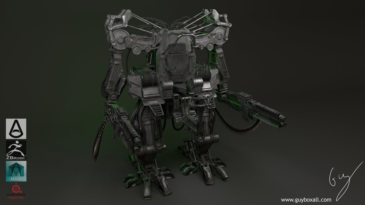 Guy__Boh's tweet photo. First assignment finished the APU! #FinalYear #Arnold #substancepainter #zbrush #Matrix #gamedev #BU @allegorithmic @pixologic https://t.co/OxSLfXI4Qz
