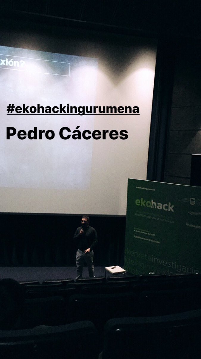 Gracias <a href="/Pcaceres_/">Pedro Cáceres</a> por la interesantísima ponencia de hoy! #ekohackingurumena