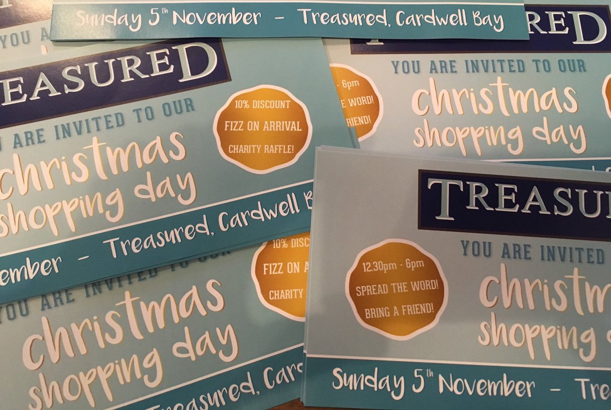 Christmas shopping day tomorrow (Sunday) 5th Nov
12.30-6pm 
10% off everything, enjoy a glass of fizz whilst you shop 🎁🥂