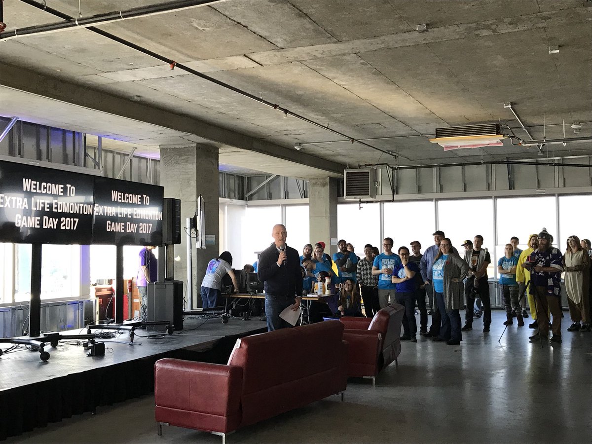 Our very own Sidney expressing the importance of the <a href="/StolleryKids/">Stollery Kids</a> <a href="/YEGExtraLife/">Extra Life Edmonton</a>
