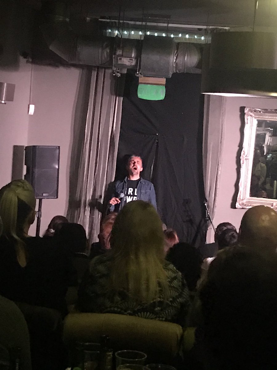 TheStageDoorMcr's tweet photo. We are now joined by the funny man..... @birdmanwatching! #comedy #laughoutloud #manchester https://t.co/YLZFaYcFit