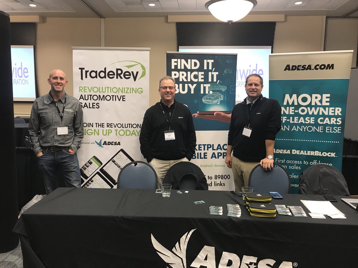 jmar32's tweet photo. Had a great day at the Ohio Independent Dealers Convention today with the guys from @ADESAauction @TradeRevTweets #TradeRev #oiada https://t.co/3Go5dJUpcQ