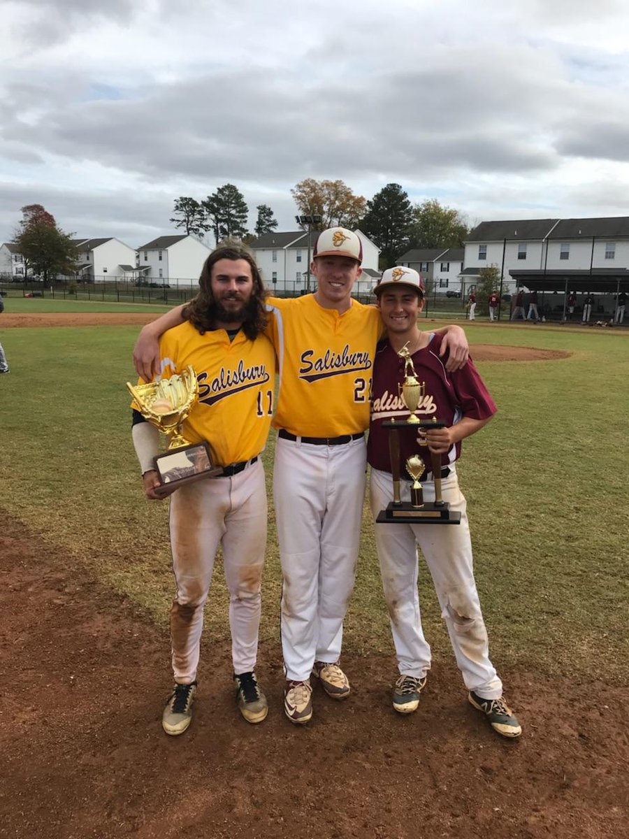 Hard work pays off. Very proud of these 3 young men. Gold Glove, Pitcher, and Hitter awards to end fall ball! #greatteammates